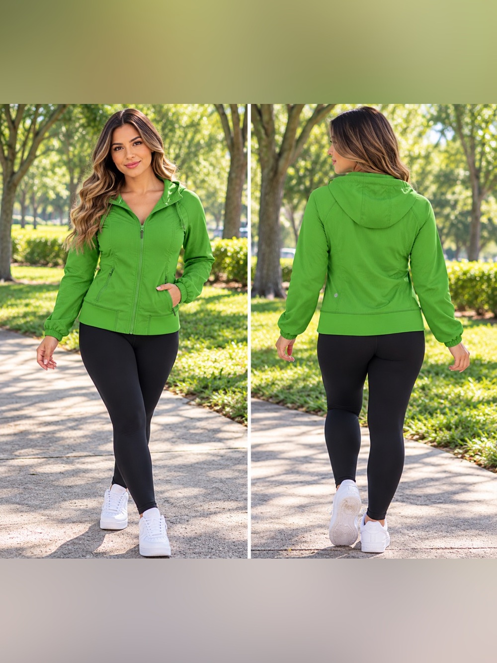 Lululemon Green Hooded Full Zip Lightweight Jacket Size 6